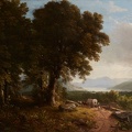 DURAND ASHER BROWN LANDSCAPE WITH COVERED WAGON INDIA