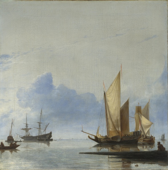 DUBBELS HENDRICK JACOBSZ DUTCH YACHT AND OTHER VESSELS BECALMED NEAR SHORE LO NG