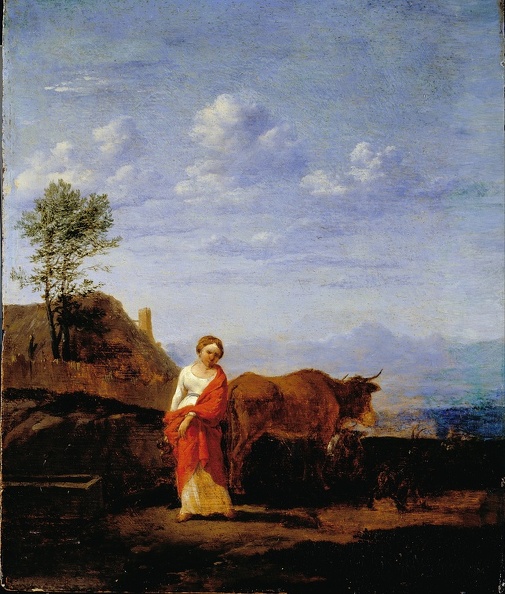 DU JARDIN KAREL WOMAN WITH COWS ON ROAD GOOGLE