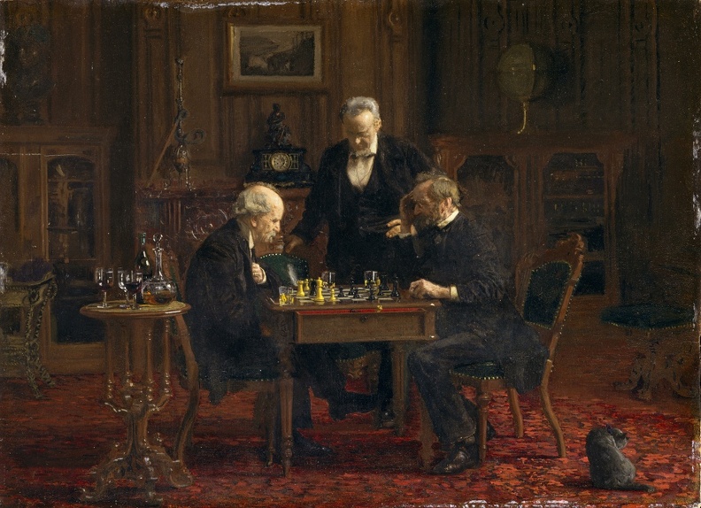 EAKINS THOMAS CHESS PLAYERS 1876 BERTRAND GARDEL ON LEFT AND GEORGE HOLMES ON RIGHT