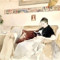EDELFELT ALBERT PRT OF ARTISTS WIFE READING ON SOFA FINNISH