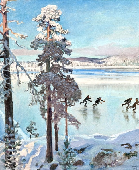 GALLEN KALLELA AKSELI SKATERS NEAR SHORE OF KALELA 1896