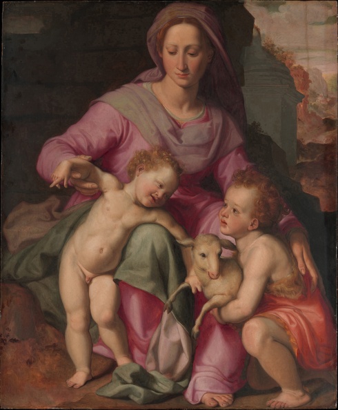 GAULLI GIOVANNI BATTISTA BACICCIO MADONNA AND CHILD WITH INFANT ST. JOHN BAPTIST MET