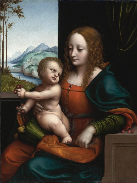 GIAMPIETRINO PIETRO RIZZOLI VIRGIN AND CHILD BY WINDOW MADONNA OF CHERRIES SOTHEBY