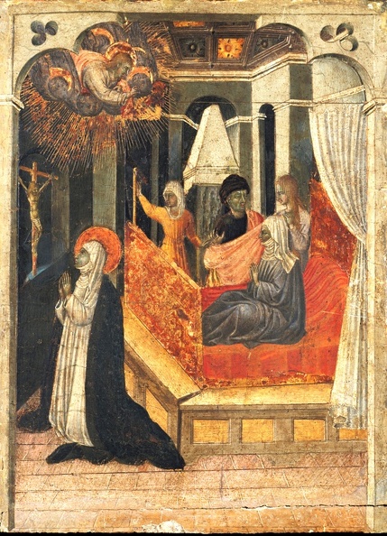 GIOVANNI DI PAOLO DI GRAZIA ST. CATHERINE OF SIENA PRAYER CHRIST RESURRECT EE MOTHER C1447 1465 MET