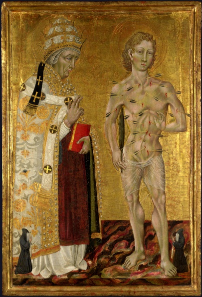 GIOVANNI DI PAOLO DI GRAZIA ST. FABIANO AND ST. SEBASTIAN S DONOR 1475 LO NG