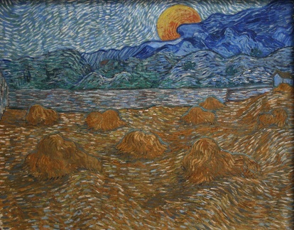 GOGH VINCENT VAN LANDSCAPE WITH WHEAT SHEAVES AND RISING MOON