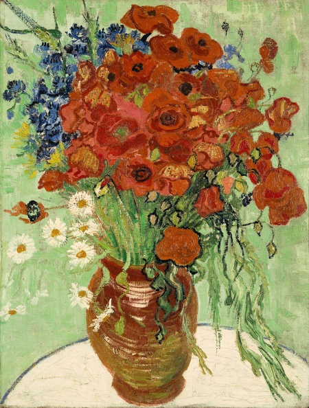 GOGH VINCENT VAN VASE WITH DAISIES AND POPPIES 1890