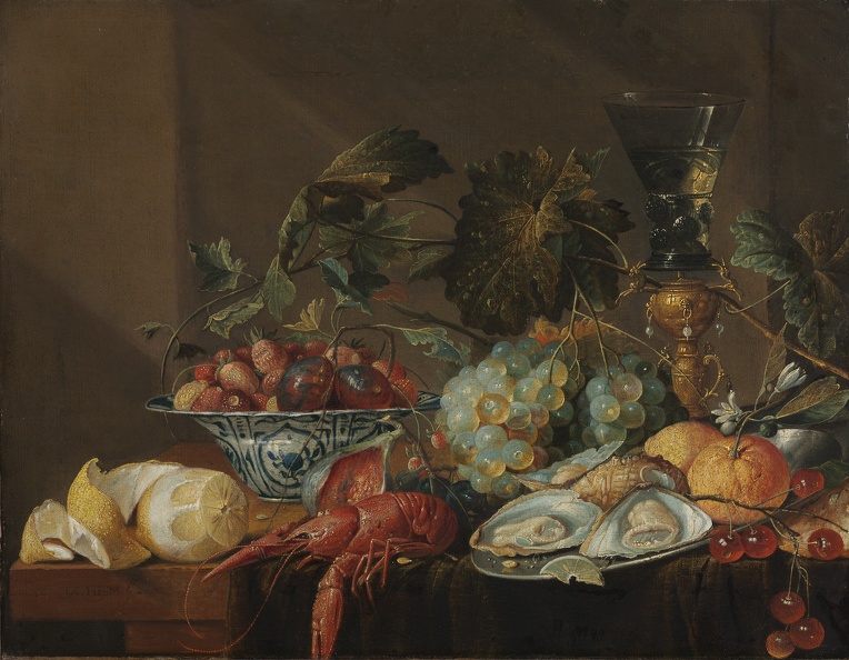 HEEM CORNELIS DE STILL LIFE WITH CRAYFISH OYSTERS AND FRUIT 2008.290 CLEVE