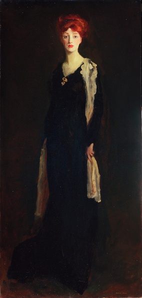 HENRI ROBERT PRT OF LADY IN BLACK WITH SPANISH SCARF