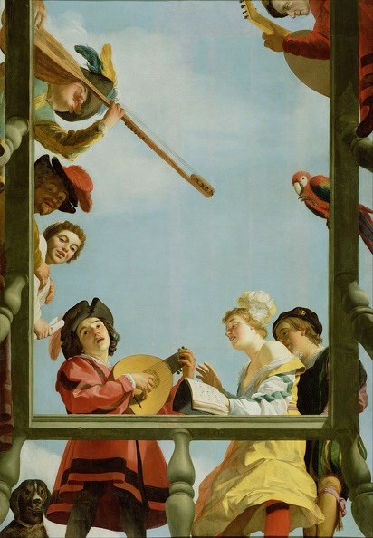 HONTHORST GERRIT VAN MUSICAL GROUP ON BALCONY 1622