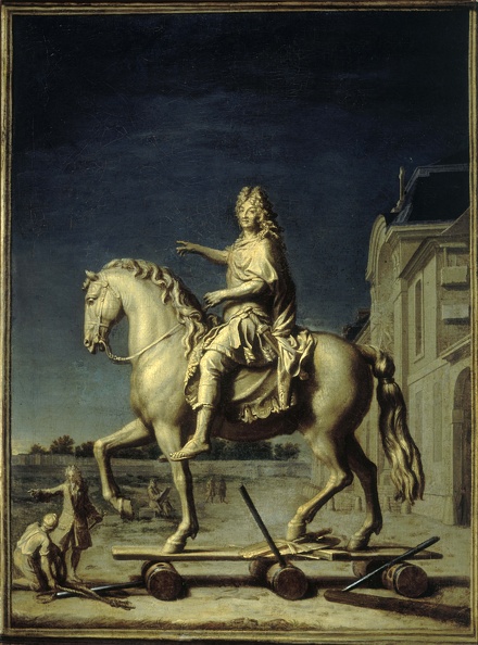 HOUASSE RENE ANTOINE TRANSPORT SUR LA PLACE LOUIS LE GRAND DE LA STATUE DE LOUIS XIV DE GIRARDON LE 16 JUILLET 1699 P156 MUSEE CARNAVALET