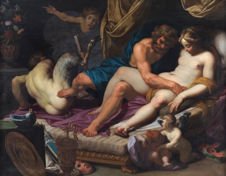 JANSSENS ABRAHAM HERCULES KICKING FAUNUS OUT OF OMFALE S BED 1607