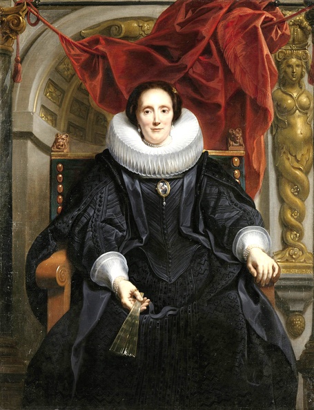 JORDAENS JACOB PRT OF CATHARINA BEHAGEL 1597 1666 WIFE OF ROGIER LE WITER 1635 RIJK