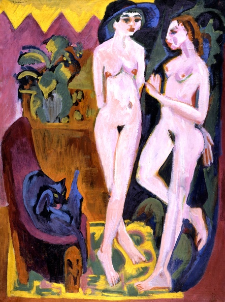 KIRCHNER ERNST LUDWIG TWO NUDES IN ROOM LACMA