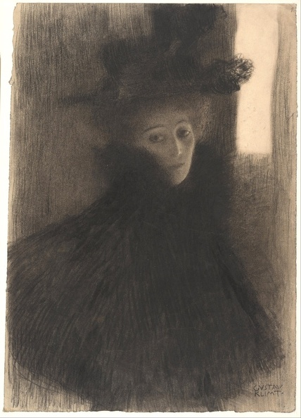 KLIMT GUSTAV PRT OF LADY WITH CAPE AND HAT 1897 1898 GOOGLE