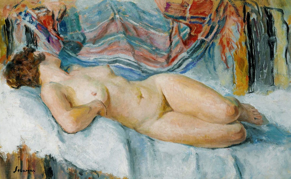 LEBASQUE HENRI NUDE ON BED 1905