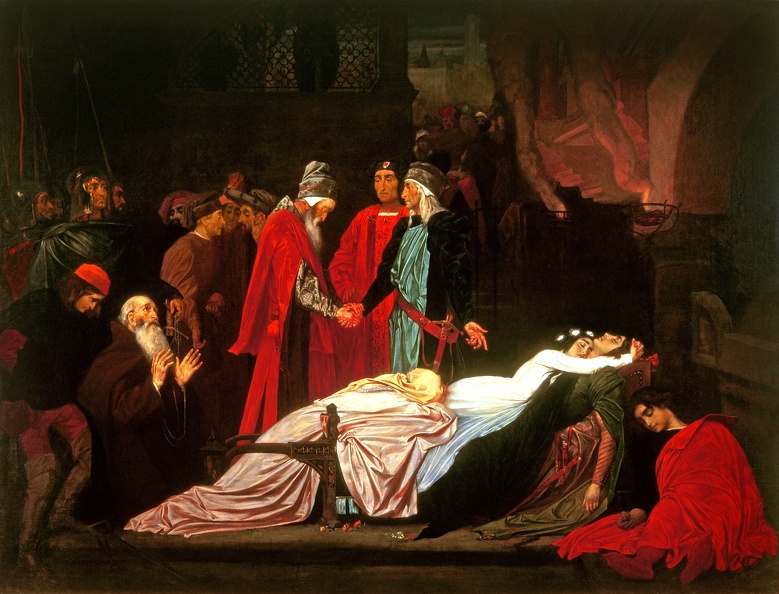 LEIGHTON FREDERIC RECONCILIATION OF MONTAGUES AND CAPULETS OVER DEAD BODIES OF ROMEO AND JULIET