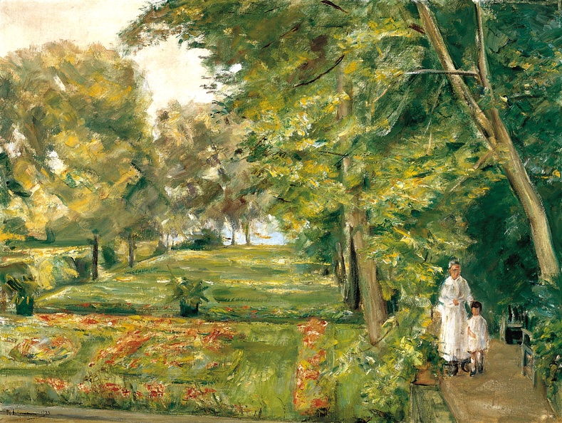 LIEBERMANN MAX GRANDDAUGHTER OF ARTIST IN GARDEN GOVERNESSES WANNSEE 1923 TH BO