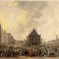 LINGELBACH JOHANNES DAM SQUARE WITH NEW TOWN HALL UNDER CONSTRUCTION
