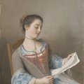 LIOTARD JEAN ETIENNE PRT OF ARTIST S NIECE MARIANNE LAVERGNE KNOWN AS LA LISEUSE 1746
