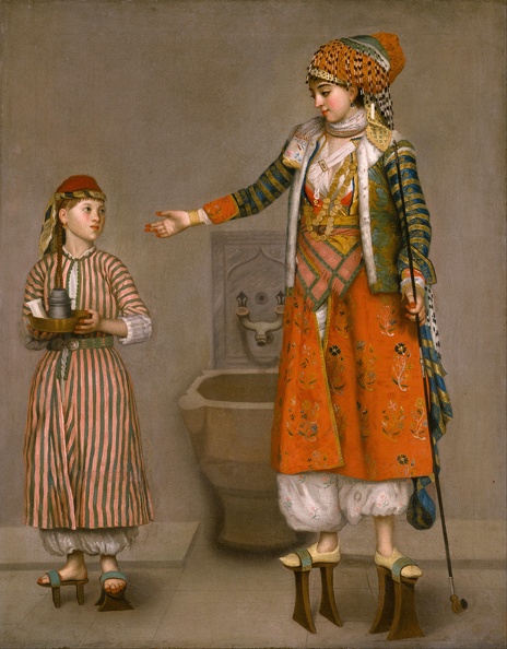 LIOTARD JEAN ETIENNE PRT OF LADY LADY IN TURKISH DRESS AND HER SERVANT GOOGLE NORTON