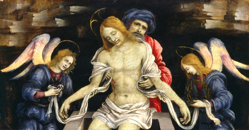 LIPPI FILIPPINO PIETA DEAD CHRIST MOURNED BY NICODEMUS AND TWO ANGELS N G A