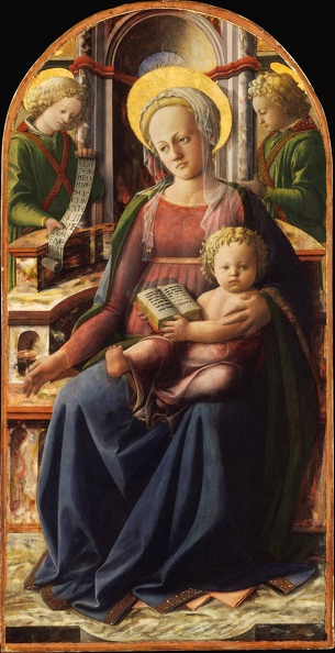 LIPPI FRA FILIPPO MADONNA AND BAMBINO IN TRONO AND DUE ANGELI MET