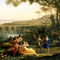 LORRAIN CLAUDE GELLEE LANDSCAPE WITH NYMPH AND SATYR DANCING 1641