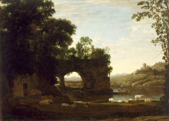 LORRAIN CLAUDE GELLEE LANDSCAPE WITH ROCK ARCH AND RIVER 73172 OF FINE ARTS