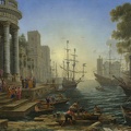 LORRAIN CLAUDE GELLEE SEAPORT WITH EMBARKATION OF ST. URSULA