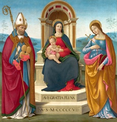 MAINARDI SEBASTIANO MADONNA AND CHILD WITH STJUSTUS OF VOLTERRA AND STMARGARET OF ANTIOCH 5158 INDIA