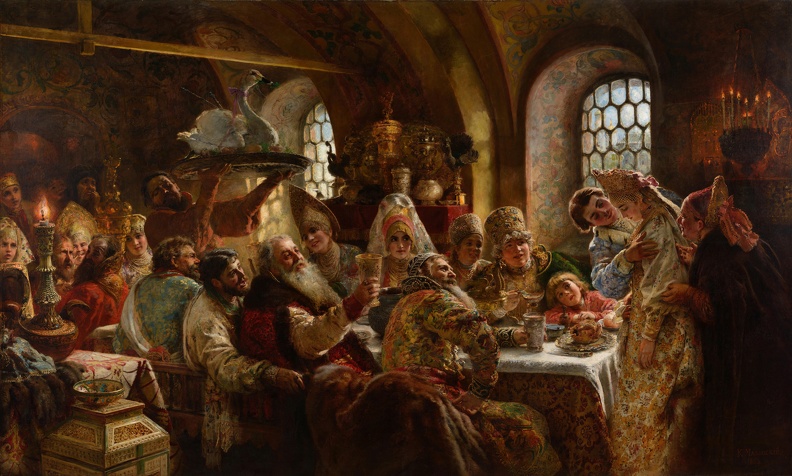 MAKOVSKY KONSTANTIN BOYAR WEDDING FEAST 1883
