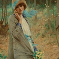 MARGETSON WILLIAM HENRY WOMAN IN SPRING LANDSCAPE