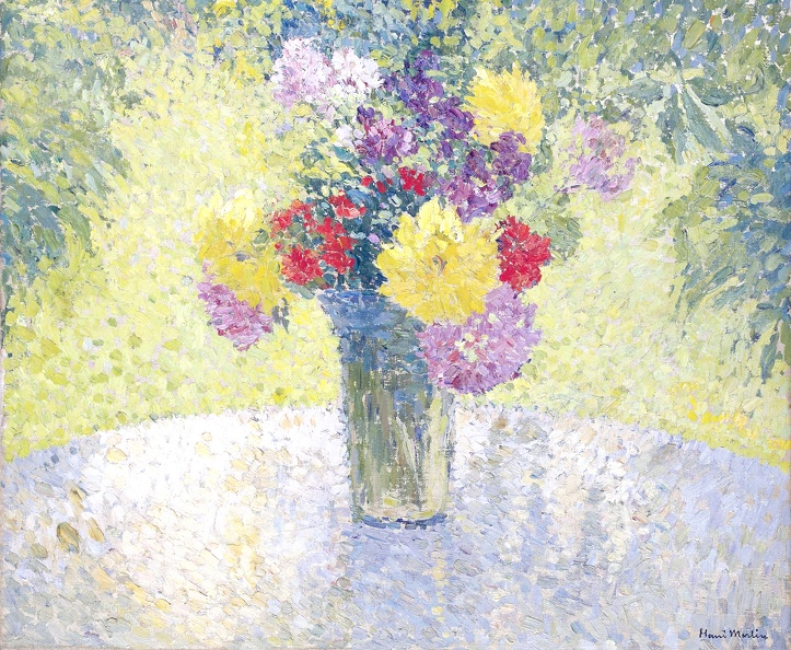 MARTIN HENRI JEAN BOUQUET ON TABLE OF STONE OF MARQUAYROL
