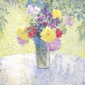 MARTIN HENRI JEAN BOUQUET ON TABLE OF STONE OF MARQUAYROL