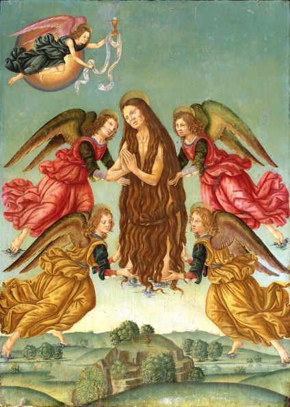 MASTER OF JOHNSON ASCENSION OF ST. MARY MAGDALENE ITALIAN ACTIVE FLORENCE ACTIVE C1500 ASCENSION OF ST. MARY MAGDALENE PHIL