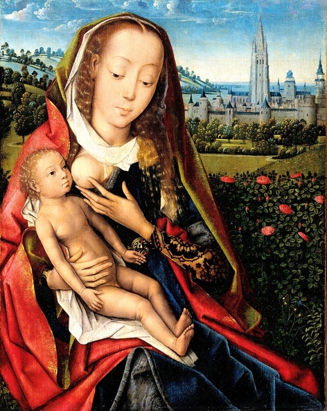 MASTER OF ST. LUCY LEGEND MADONNA TO CHILD IN LANDSCAPE 1480 1490 WILLIAMSTOWN