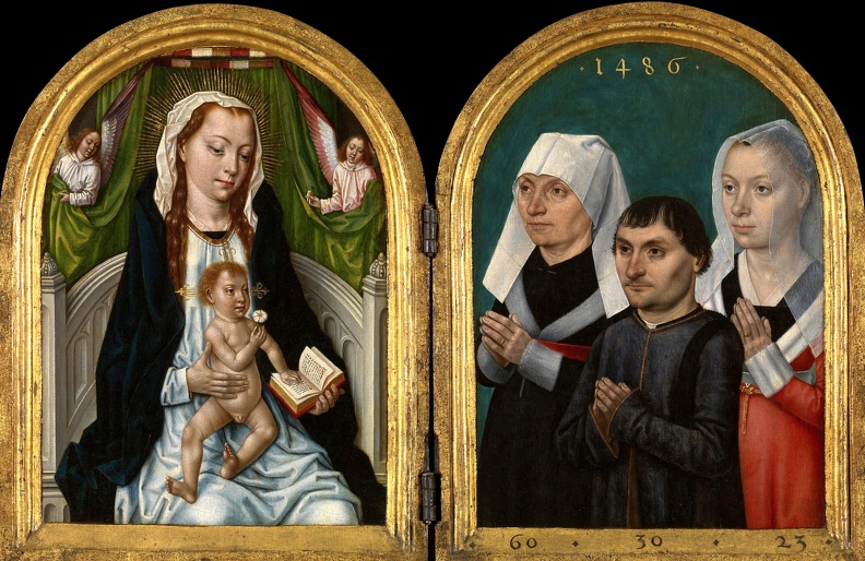 MASTER OF ST. URSULA LEGEND DIPTIH MADONNA TO CHILD THREE DONATORS 1486 ROYAL