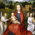 MEMLING HANS MADONNA AND CHILD BETWEEN TWO ANGELS 1480 1490 PRADO