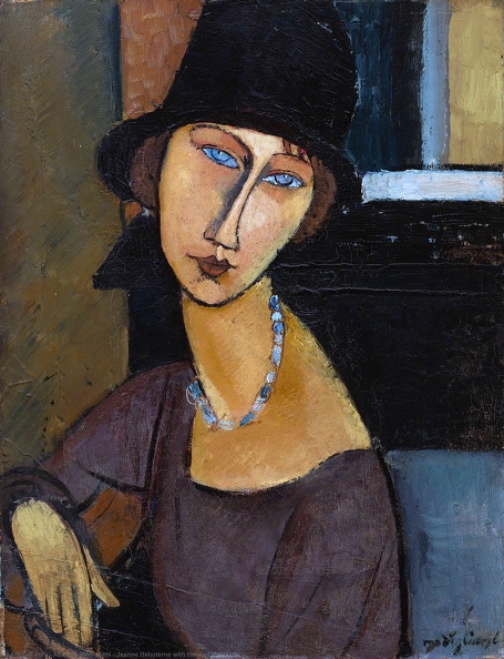 MODIGLIANI AMEDEO PRT OF JEANNE HEBUTERNE WITH HAT AND NECKLACE