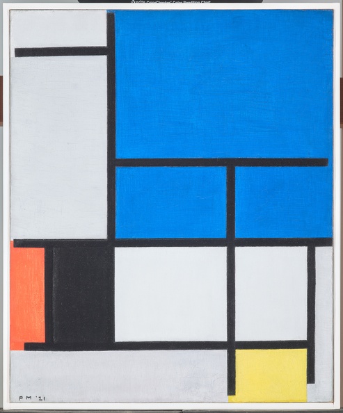 MONDRIAN PIET COMPOSITION WITH LARGE BLUE PLANE RED BLACK YELLOW AND GRAY 1984200FA DALLAS MUSEUM OF ART