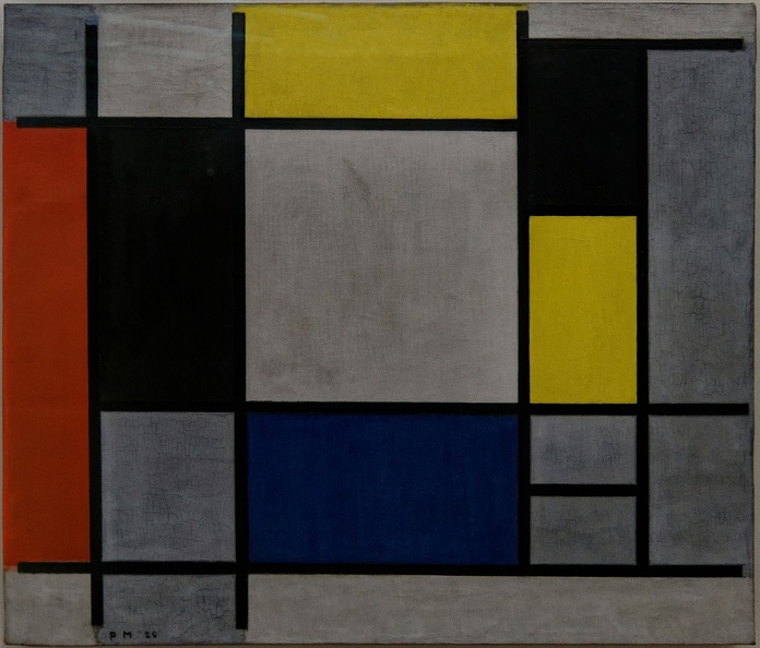 MONDRIAN PIET COMPOSITION WITH YELLOW RED BLACK BLUE AND GRAY 9864 1920 STEDELIJK