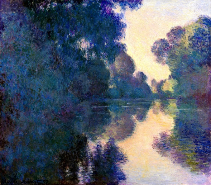 MONET CLAUDE MORNING ON SEINE CLEAR WEATHER 1897