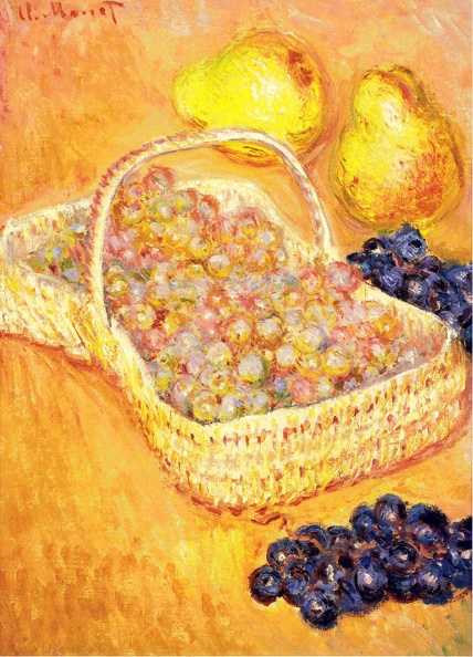 MONET CLAUDE BASKET OF GRAPHES QUINCES AND PEARS 1882 85