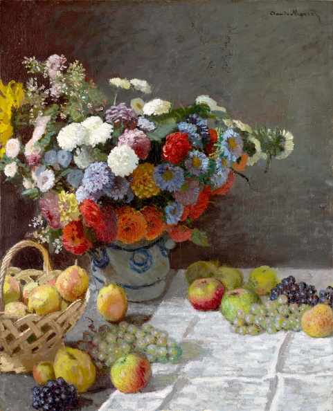 MONET CLAUDE STILLIFE WITH FLOWERS AND FRUIT 1869 GETTY CENTER 1
