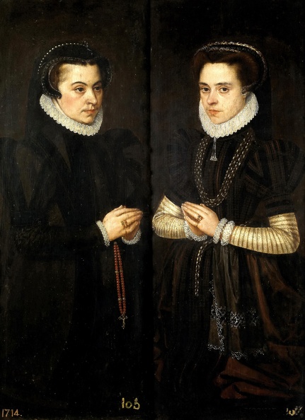 MOR ANTONIS ANTONIO MORO VAN PRT OF MARGARET OF PARMA AND MARIA PORTUGUESE WIFE OF ALEXANDER FARNESE STYLE 1565 PRADO