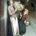 MULREADY AUGUSTUS EDWIN FLOWER GIRLS SUMMERS NIGHT 1885