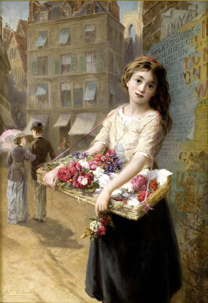 MULREADY AUGUSTUS EDWIN STREET FLOWER SELLER 1882