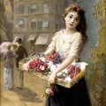 MULREADY AUGUSTUS EDWIN STREET FLOWER SELLER 1882